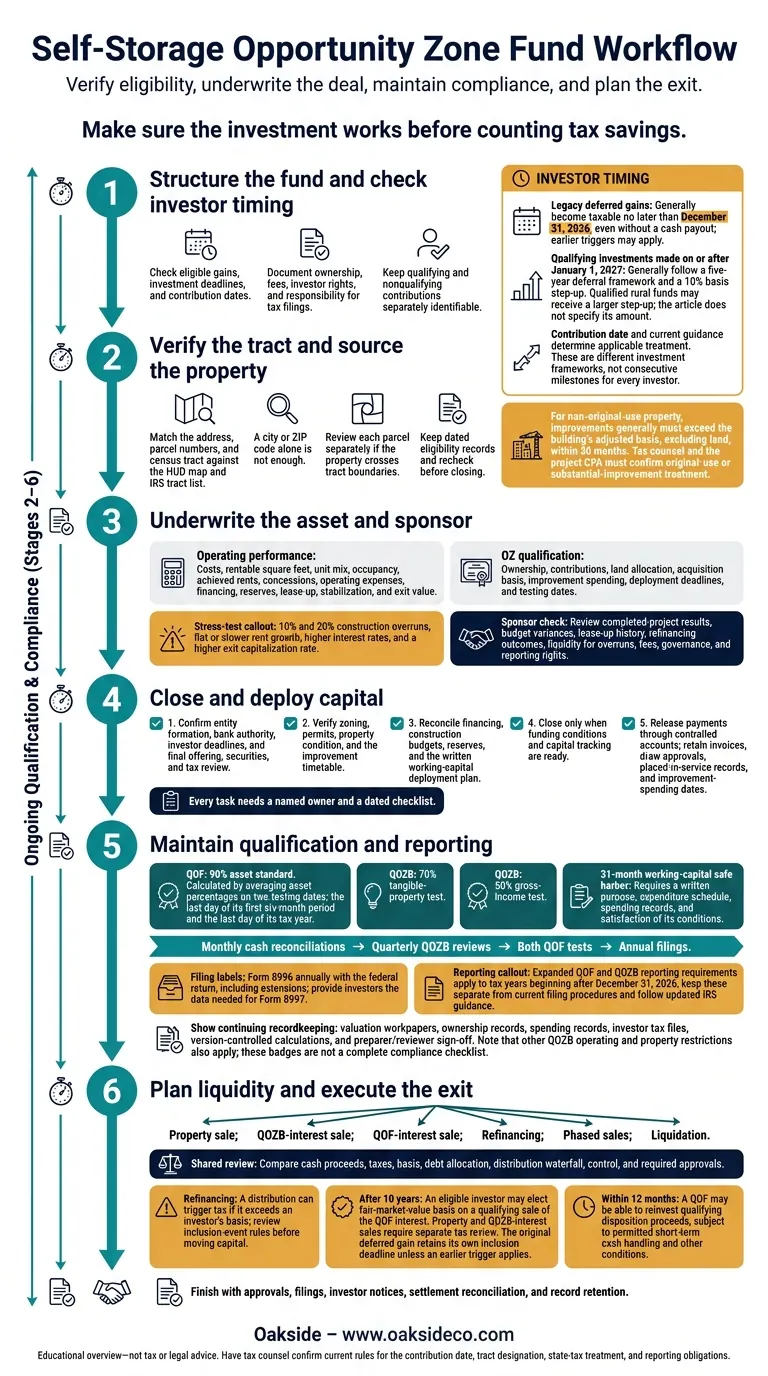 Self-Storage Opportunity Zone Fund Workflow